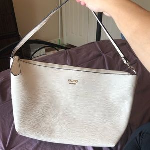 Guess cream tote bag